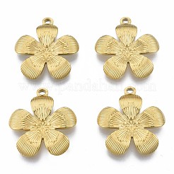 イオンプレーティング（IP）304ステンレスペンダント  花  18KGP本金メッキ  27x24.5x3mm  穴：1.8mm&nbsp;STAS-N098-192LG