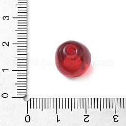 透明なアクリルビーズ  さくらんぼの形  レッド  11x12.5mm  穴：2.5mm&nbsp;AC-CBAE5F2-01