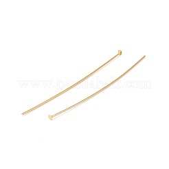 真鍮製平頭ピン  カドミウムフリー＆鉛フリー  18KGP本金メッキ  50mm  ヘッド：1.8mm  ピン：0.6mm  22ゲージ&nbsp;X-KK-WH0058-03D-G01