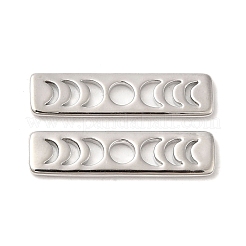 真鍮製ムーンフェイズバーリンク  長持ちメッキ  長方形のペンダント  プラチナメッキ  20x5x1mm  穴：0.7mm&nbsp;LS-X-KK-H756-01P