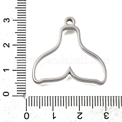 304ステンレススチール中空ペンダント  変色防止  魚尾  27x28.5x3mm  穴：2mm&nbsp;STAS-D381-02E-P