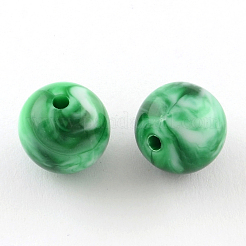 不透明なアクリルビーズ  ラウンド  シーグリーン  6mm  穴：1.6mm  約49000個/5000g&nbsp;SACR-R853-6mm-212