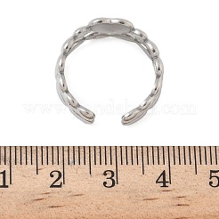 女性用304ステンレススチールオープンカフリング  ハート  ステンレス鋼色  10.5mm  調整可能&nbsp;RJEW-A079-05A-P