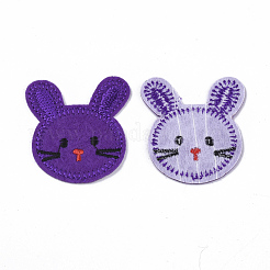コンピューター化されたバニー刺繍布アイロン/パッチの縫製  マスクと衣装のアクセサリー  アップリケ  ウサギの頭部  ミックスカラー  43.5x40x1.5mm  約12色  1色/ 10個  120個/袋&nbsp;AJEW-S076-021