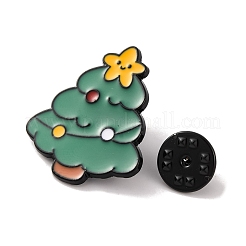クリスマステーマのエナメルピン  バックパック服用合金ブローチ  クリスマスツリー  29x25x1mm&nbsp;JEWB-M043-05F