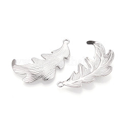 304ステンレススチールのリーフペンダント  ステンレス鋼色  37.5x23x4mm  穴：2mm&nbsp;STAS-T069-39P