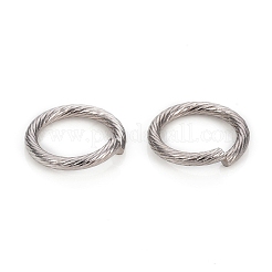 変色しない304ステンレススチールオープン丸カン  ツイストラウンド  ステンレス鋼色  15.2x2mm  12ゲージ  内径：11mm&nbsp;STAS-I150-08A-P