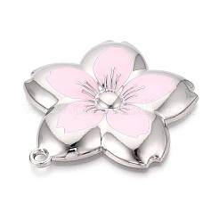 塗装合金ビッグペンダントをスプレー  花  カドミウムフリー＆ニッケルフリー＆鉛フリー  パールピンク  54.5x53.5x6mm  穴：3mm&nbsp;PALLOY-T092-81G