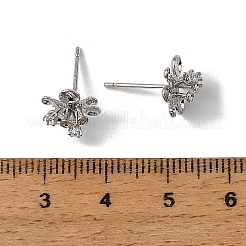 真鍮キュービックジルコニアスタッドピアスセッティング  花火  プラチナ  17mm  ピン：10x10mm&nbsp;CU-CBA53F6-01P
