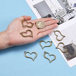 合金のチベット風チャーム  ニッケルフリー  ハート  混合スタイル  アンティークブロンズ  12~52x10~49x1.5~16mm  穴：1~5.5mm&nbsp;TIBEP-MSMC012-1AB-NF