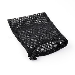 ポリエステルパッキン収納袋  巾着袋  ブラック  21x16x0.6cm&nbsp;ABAG-WH0026-28A