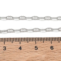 2.5mm 304ステンレススチール製ダブチェーンネックレス  変色なし  ステンレス鋼色  17.72インチ（45cm）  リンク：5.5x2.5x0.5mm&nbsp;NJEW-D328-03P-03