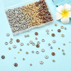 600個 12スタイル CCB プラスチックビーズスペーサー  花  ミックスカラー  4~8.5x1~3mm  穴：1~3mm  50個/スタイル&nbsp;CCB-YW0001-62