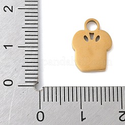 クリスマステーマ 304ステンレススチールエナメルチャーム  18KGP本金メッキ  ボックス  13.5x10x1.5mm  穴：2.8mm&nbsp;STAS-K312-04G-G