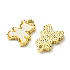 イオンプレーティング(IP) 304 ステンレススチール パヴェ シェル ベア チャーム  14KGP本金メッキ  13x9x2mm  穴：1.4mm&nbsp;FIND-Z028-27G