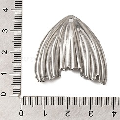 304ステンレスペンダント  フィッシュテイル チャーム  ステンレス鋼色  32x32x2mm  穴：1.8mm&nbsp;STAS-G344-05P