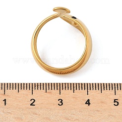 女性用304ステンレススチールオープンカフリング  ヘビ  ゴールドカラー  usサイズ7 1/4(17.5mm)&nbsp;RJEW-K293-03G
