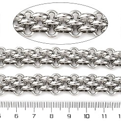 304ステンレス鋼織りリンクチェーン  溶接されていない  ステンレス鋼色  13.5x6.5x1.5mm&nbsp;CHS-S012-02P