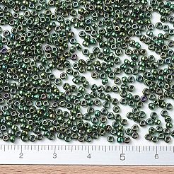 MIYUKIラウンドロカイユビーズ  日本製シードビーズ  （rr468)メタリックマラカイトグリーンアイリス  11/0  2x1.3mm  穴：0.8mm  約5500個/50g&nbsp;SEED-X0054-RR0468