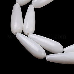 天然淡水シェルビーズ連売り  染めと未染色の混合  ティアドロップ  ミックスカラー  15.5x5mm  穴：0.4mm  約25個/連  15.08''（38.3センチメートル）&nbsp;SHEL-A004-03