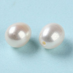 天然な培養された淡水パールビーズ  片穴  ライス  グレード5 A  ホワイトスモーク  6~7.5x5~6mm  穴：0.9mm&nbsp;PEAR-E020-15