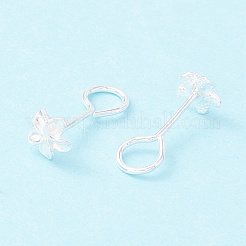Tiny sakura 999 ファインシルバー スタッド ピアス  女の子の女性のための絶妙なミニマリストのイヤリング  銀  14.5mm  ピン：0.8mm&nbsp;EJEW-I260-33S