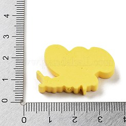 不透明樹脂とプラスチックカボション  言葉のある心、先に進んでください  きいろ  20x32x5.5mm&nbsp;RESI-K029-02F