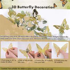 3dプラスチックウォールステッカー  マスキングテープ付  家の居間の寝室の壁の装飾のため  蝶  ホワイト  23~55x30~70x0.2mm  48個/セット&nbsp;DIY-F077-04J