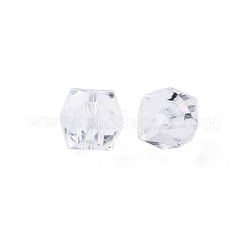 透明なアクリルビーズ  多面カット  正方形  透明  8.5x9.5x9.5mm  穴：2.5mm  約1070個/500g&nbsp;MACR-S373-51B-B12