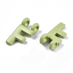 スプレー塗装合金2ループリンクペンダント  カドミウムフリー＆鉛フリー  文字L  文字.f  13.5x7x1.5mm  穴：2mm&nbsp;LS-X-PALLOY-T075-48F-RS