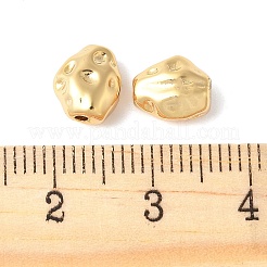 ナゲット 真鍮ビーズ  ラックめっき  持続的なメッキ  ニッケルフリー  18KGP本金メッキ  8x7x4mm  穴：1.2mm&nbsp;KK-U064-19B-G