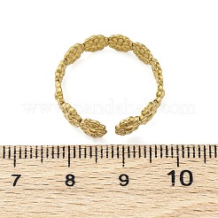 女性用304ステンレススチールオープンカフリング  花  18KGP本金メッキ  5.5mm  調整可能&nbsp;RJEW-Z083-01G