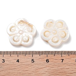 天然淡水シェルのペンダント  花のチャーム  フローラルホワイト  19x20x3mm  穴：1.6mm&nbsp;SHEL-D082-09A