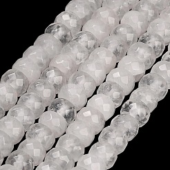 天然石クオーツクリスタルビーズ連売り  ロッククリスタルのファセットカットロンデルビーズ  4.5~5x6.5~7.5mm  穴：1mm  約84~85個/連  14.96''~15.10''（38~38.35センチメートル）&nbsp;GG-CBA792A-A01-4x7mm