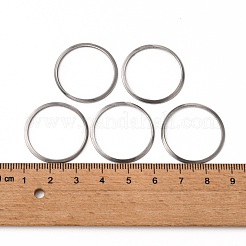 変色しない201ステンレススチール製リンクリング  リング  ステンレス鋼色  25x1~1.2mm  内径：22mm&nbsp;X-STAS-F192-001P-03