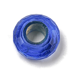 ガラスヨーロピアンビーズ  大穴ビーズ  ホイール  多面カット  コーンフラワーブルー  14.5x6.4mm  穴：5.7mm&nbsp;GLAA-XCP0001-43G