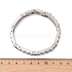304ステンレススチールウェーブリンクチェーンブレスレット女性用男性用  ステンレス鋼色  7-7/8インチ（20.1cm）&nbsp;BJEW-R018-07P