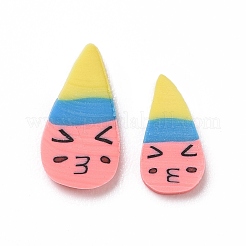手作り樹脂クレイカボション  タンブラーのおもちゃ  カラフル  8x4.5~5x0.8~1mm  約25000個/1000g&nbsp;CLAY-A002-18