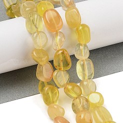 天然な黄色の蛍石ビーズ連売り  ナゲット  タンブルストーン  7.5~14x7.5~10x3.5~8mm  穴：1mm  約40個/連  15.35''（39センチメートル）&nbsp;G-G160-B02-01