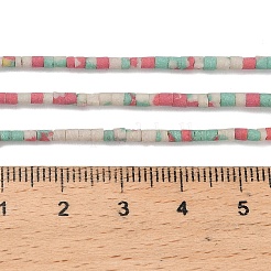 染め合成ターコイズビーズ連売り  コラム  鮭色  2~2.5x2~3mm  穴：0.7mm  約140~143個/連  12.40''~12.60''（31.5~32センチメートル）&nbsp;G-P594-01B-08