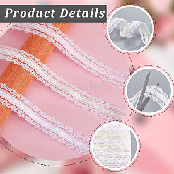 3ロール 3色ポリエステルフラワー刺繍レースリボン  服飾材料  ミックスカラー  1-1/4インチ（31mm）  約10.00ヤード（9.14m）/セット&nbsp;OCOR-CY0001-37