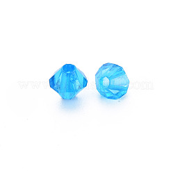 透明なアクリルビーズ  多面カット  双円錐形  ディープスカイブルー  5x4.5mm  穴：1.2mm  約12160個/500g&nbsp;MACR-S373-84-B08