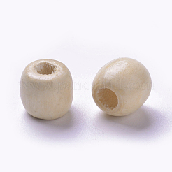 染色天然木ビーズ  バレル  無鉛の  レモンシフォン  11x12mm  穴：3~5mm&nbsp;X-WOOD-Q007-12mm-09-LF