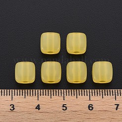 模造ゼリーアクリルビーズ  正方形  きいろ  8x8x5.5mm  穴：2.5mm  約795個/221g&nbsp;LS-MACR-S373-98-E07