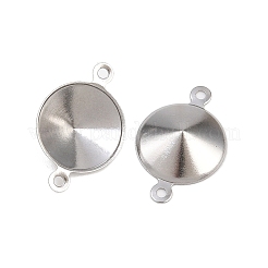 304ステンレススチールコネクタチャーム  コーン  ステンレス鋼色  10mmのラインストーンに適する  10.5x16.5x3.5mm  穴：1mm&nbsp;STAS-B108-02P-02