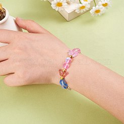 合成ムーンストーンビーズ連売り  染め  ホログラフィックビーズ  半分ABカラーメッキ  艶消し  ラウンド  1ロール弾性クリスタルスレッド付き  春の緑  ビーズ：6~10mm  穴：1mm  135個/箱&nbsp;G-SZ0001-86C