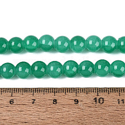 焼き絵の具、ひび割れガラスビーズの連  ラウンド  シーグリーン  8mm  穴：1.3~1.6mm  約100個/連  31.4インチ&nbsp;DGLA-Q023-8mm-YS22