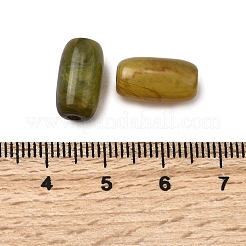 不透明なアクリルビーズ  コラム  オリーブドラブ  14x7mm  穴：2mm&nbsp;OACR-WH0055-01B
