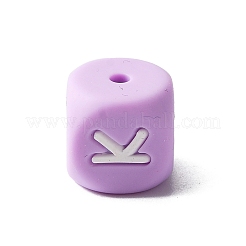 シリコンビーズ  文字スタイル  キューブ  文字.k  12x12x12mm  穴：2mm&nbsp;SIL-WH0008-18K
