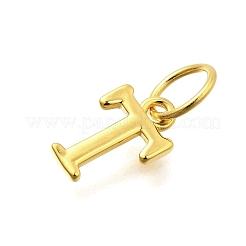 925スターリングシルバーペンダント  18KGP本金メッキ  文字L  文字t  10x6x1mm  穴：4mm&nbsp;STER-R011-07G-T